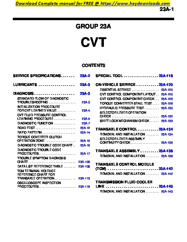 download Mitsubishi Mirage Sevice workshop manual