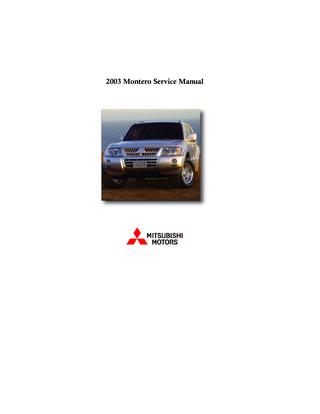 download Mitsubishi Montero Mnaual workshop manual