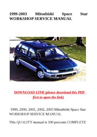 download Mitsubishi Space Star workshop manual