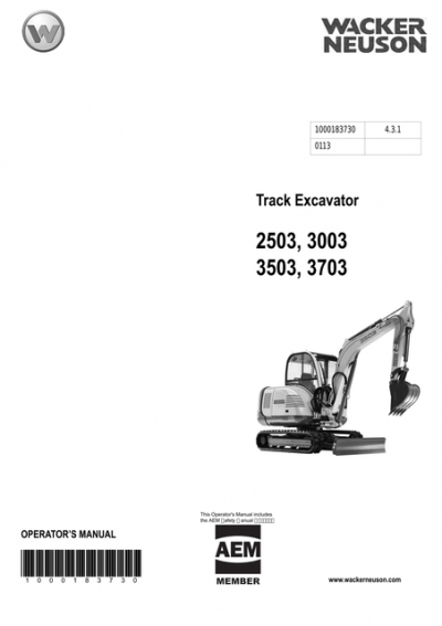 download Neuson 3003 Compact Excavator able workshop manual