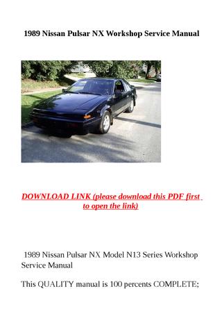 download Nissan NX workshop manual