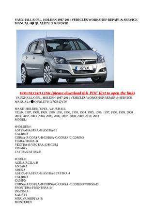 download OPEL MERIVA B workshop manual