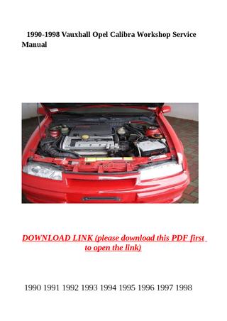 download Opel Calibra workshop manual