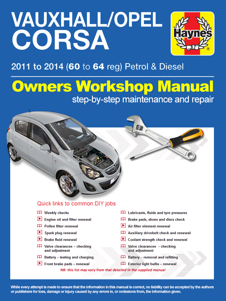 download Opel Vauxhall Corsa workshop manual