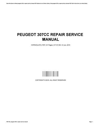 download PEUGEOT 307CC workshop manual