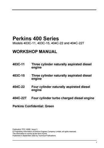 download Perkins 400 403C 404C Engine Manual workshop manual