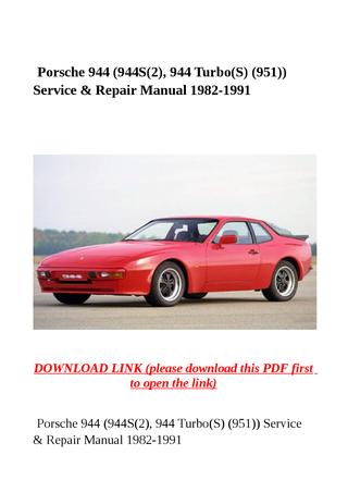 download Porsche 944 944S workshop manual