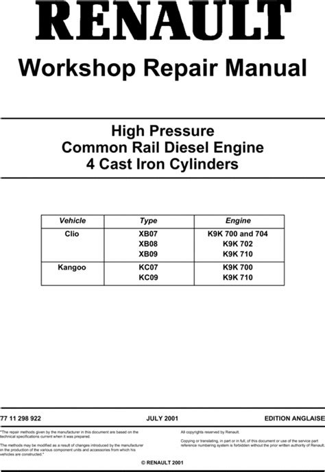 download RENAULT KANGOODE TALLER workshop manual