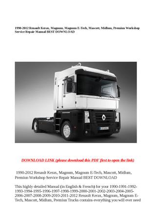 download RENAULT KERAX Truck CLUTCH workshop manual