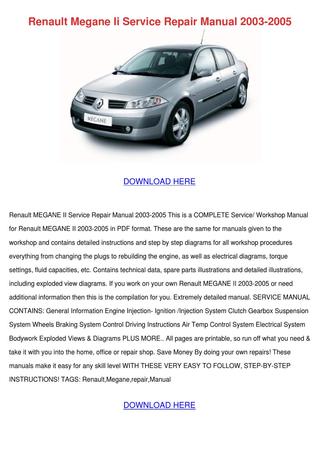 download RENAULT LAGUNA II workshop manual