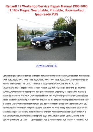 download RENAULT R18 FUEGO workshop manual