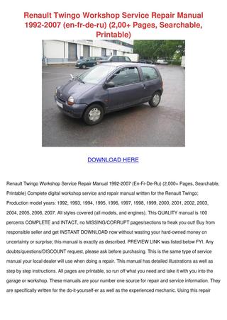 download RENAULT TWINGO II 2 X44 workshop manual