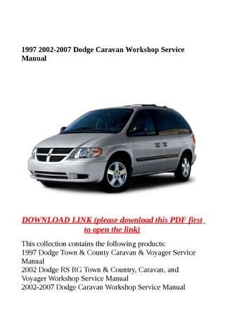 download RG Town Country Caravan Voyage Repar workshop manual