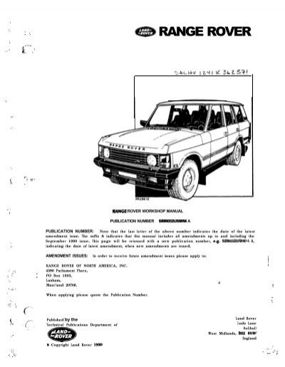 download Range Rover Classic workshop manual