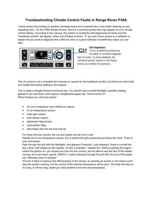 download Range Rover workshop manual