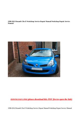 download Renault Clio PHASE I workshop manual