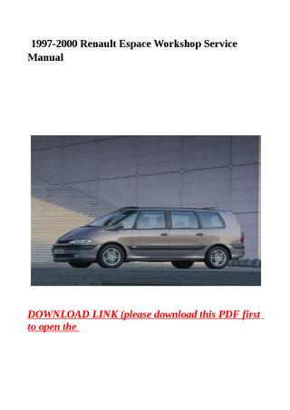 download Renault Espace workshop manual