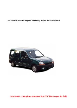 download Renault Kangoo II workshop manual