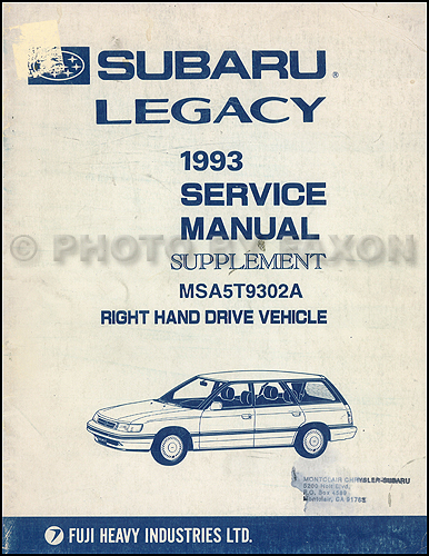 download SUBARU LEGACY Shop workshop manual