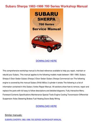 download SUBARU SHERPA 700 workshop manual