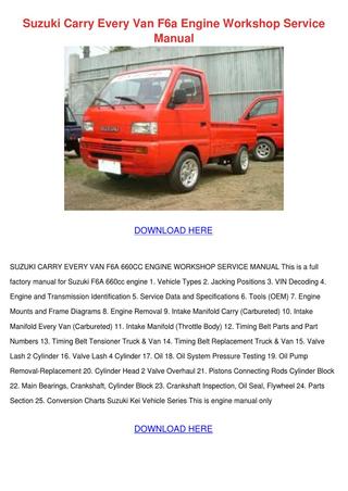 download SUZUKI CARRY EVERY VAN F6A Engine workshop manual