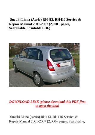 download SUZUKI LIANA RH413 RH416 workshop manual