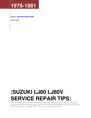 download SUZUKI LJ80 workshop manual