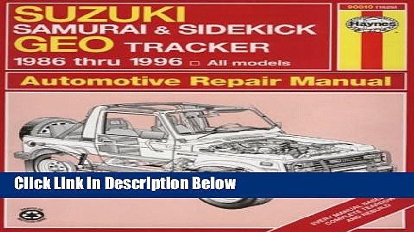 download SUZUKI SAMURAI SIDEKICK GEO TRACKER CAR  DOW workshop manual