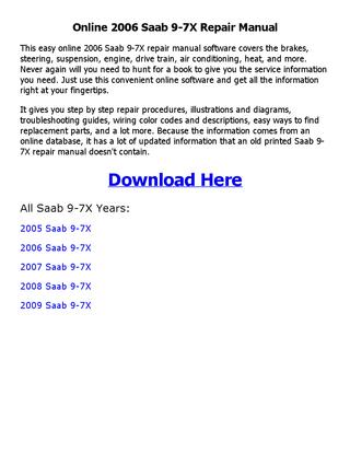 download Saab 9 7X workshop manual