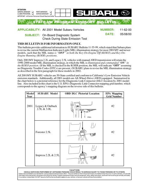 download Subaru Legacy + Bulletin + 3 Manuals workshop manual