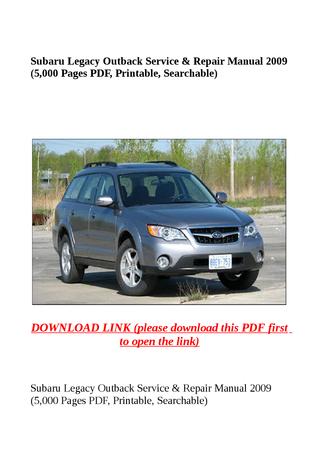 download Subaru Legacy Outback 5 000  Printable workshop manual