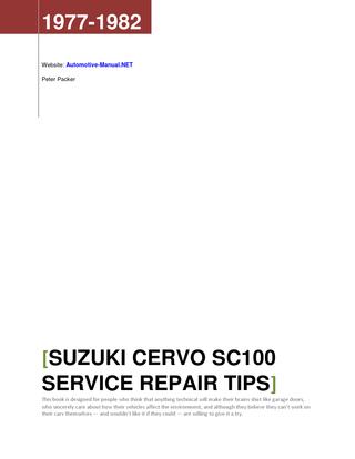 download Suzuki Cervo SC100 workshop manual