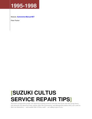 download Suzuki Cultus workshop manual