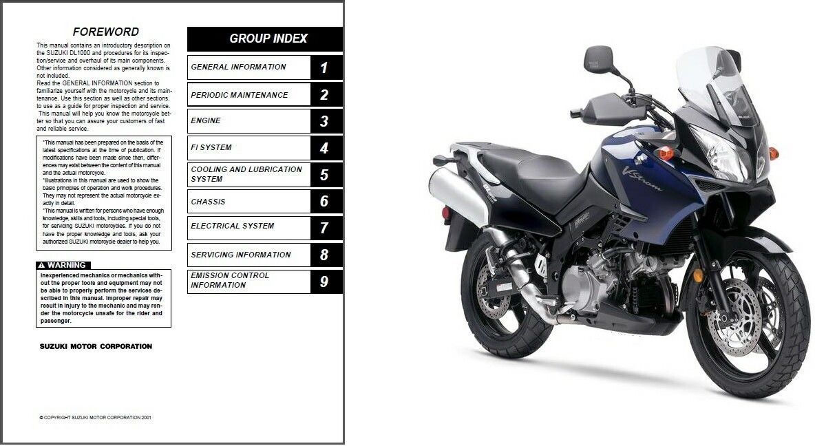 download Suzuki DL1000 V Strom Motorcycle able workshop manual