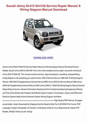 download Suzuki Jimny SN413 workshop manual