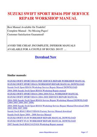 download Suzuki Jimny Swift GTI 1300 Manuals workshop manual