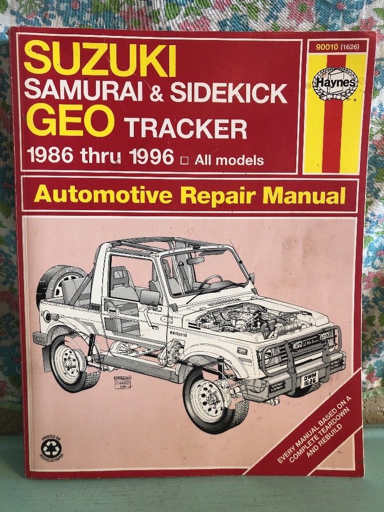download Suzuki Samurai Sidekick Geo Tracker workshop manual