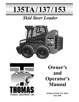 download Thomas 133 Skid Steer Loader able workshop manual