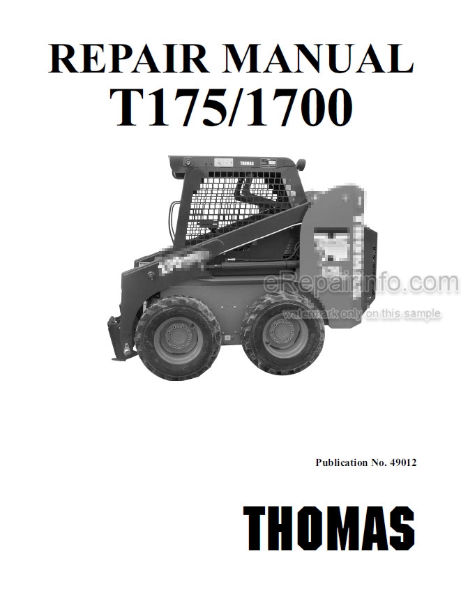 download Thomas 205 Skid Steer Loader Servcie able workshop manual