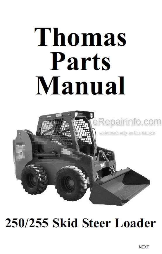 download Thomas 255 Skid Steer Loader able workshop manual