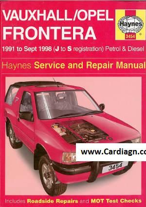 download VAUXHALL OPEL FRONTERA 91 98 workshop manual