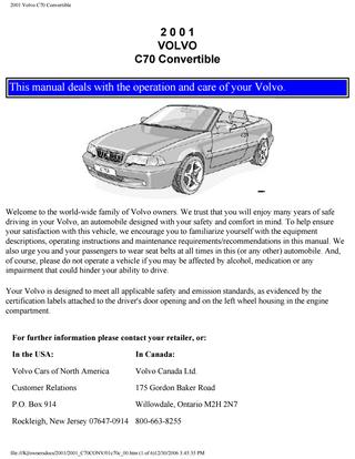 download VOLVO C70 98 workshop manual