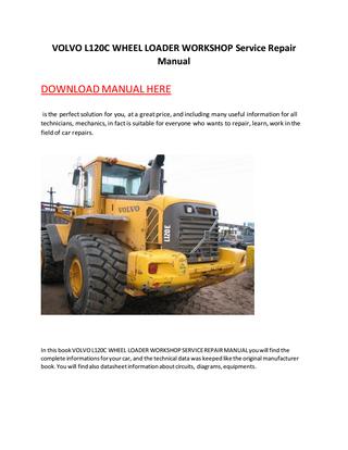 download VOLVO L90C Wheel Loader able workshop manual