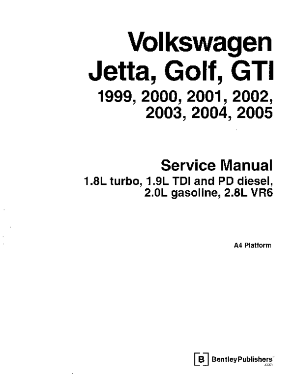 download VW GOLF 1.9L TOI PO able workshop manual