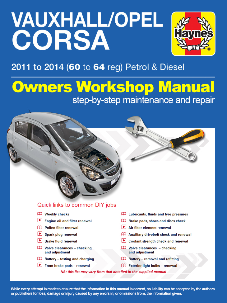 download Vauxhall Corsa workshop manual