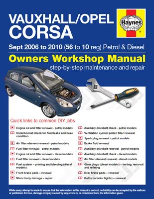 download Vauxhall Opel Corsa Sept 06 10 56 to 10 workshop manual