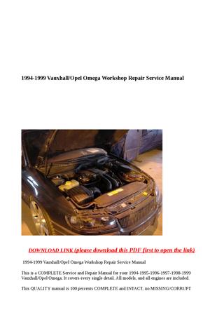 download Vauxhall Opel Omega workshop manual