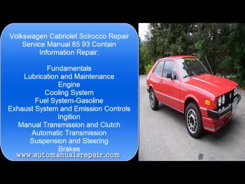 download Volkswagen CABRIOLET SCIROCCO workshop manual