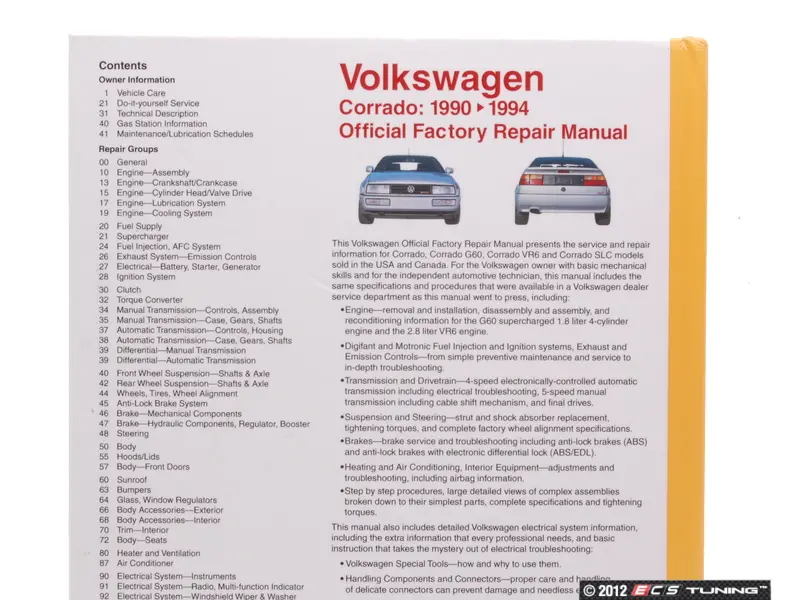 download Volkswagen Corrado workshop manual