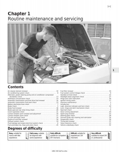 download Volkswagen Golf Jetta 1272cc workshop manual